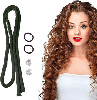 Cinta Para La Cabeza Sin Calor Con Barras De Rizado Pequeñas, Sin Rizos De Calor Para Dormir, No Hay Rizos Finos Calientes Para Cabello Largo Y Pelo Corto Negro