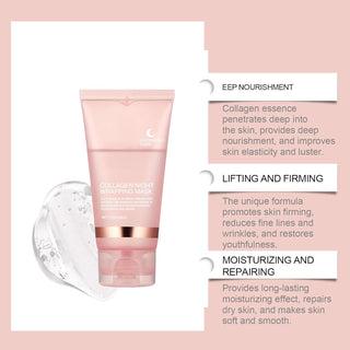 Mascarilla De Colágeno, Mascarilla Facial De Colágeno Para Envolver Durante La Noche, Collagen Night Wrapping Mask, Mascarilla De Noche De Colágeno (1 Piezas)