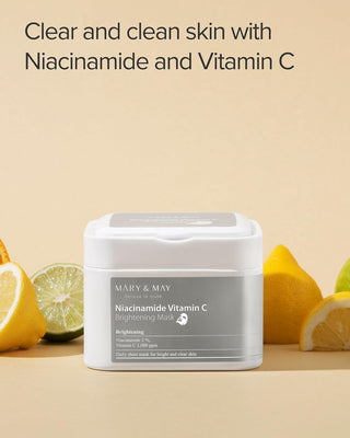 Mascarilla Diaria De Niacinamida Con Vitamina C, Dispensador Rápido, Hoja Coreana Para Una Piel Clara Y Radiante, Corrección De Manchas Oscuras Y Piel Luminosa, Hipoalergénica Y Ecológica, 30