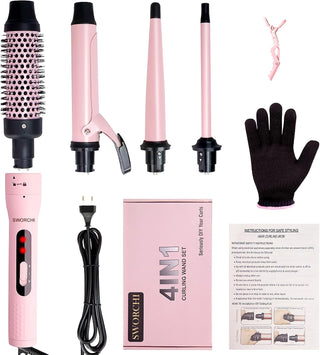 Rizador De Pelo Tenacillas De Pelo Profesional Plancha Ondas Al Agua Ondulador De Pelo Para Rizos Grandes Y Pequeños Cerámica Plancha Rizadora De Pelo 4 En 1