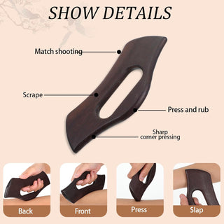 Masaje De Madera De Haya, En Forma De Gua Sha Cuerpo De Madera Raspado Masaje Rascador De Masaje Linfático Drenaje Linfático Masajeador Para Cara, Cuello, Cuerpos Gua Sha Madera Eliminación De