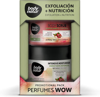 BODY NATUR - Set De Cuidado Corporal Hidratante Intensivo Con Mango, Papaya Y Marula | Manteca 300 Ml | Exfoliante Corporal 200 Ml |Para Una Piel Radiante