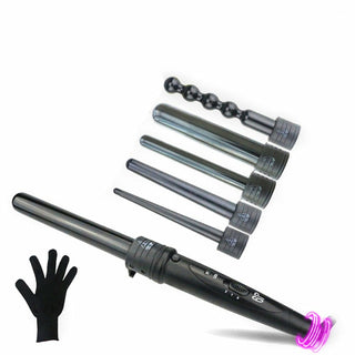 6in1 Interchangeable Hair Curler Curling Iron Cone Bead Styling Tools