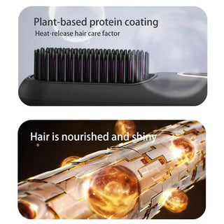 Heating Smoothing Brush Styling Straightening Smoothing Comb Hair
