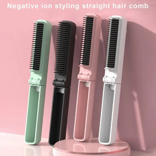 Portable Hair Styling Tool Hair Straightening Comb Portable Hot Brush