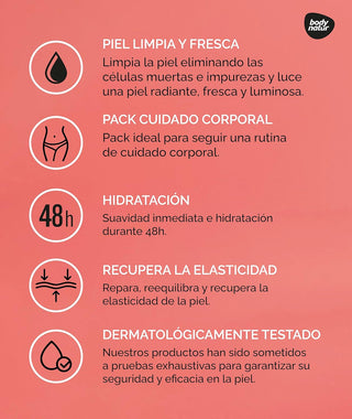 BODY NATUR - Set De Cuidado Corporal Hidratante Intensivo Con Mango, Papaya Y Marula | Manteca 300 Ml | Exfoliante Corporal 200 Ml |Para Una Piel Radiante