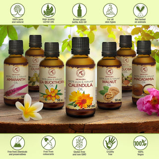 Aceite De Caléndula 50Ml - Calendula Officinalis - 100% Puro Y Natural - Aceite Base - Cuidado Intensivo - Ideal Para El Rostro - Cabello - Masajes - Para La Belleza Del Cuerpo - Cuidado De La Piel