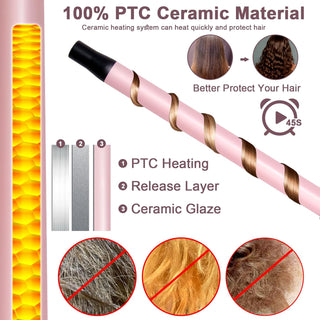 Rizador De Pelo Tenacillas De Pelo Profesional Plancha Ondas Al Agua Ondulador De Pelo Para Rizos Grandes Y Pequeños Cerámica Plancha Rizadora De Pelo 4 En 1